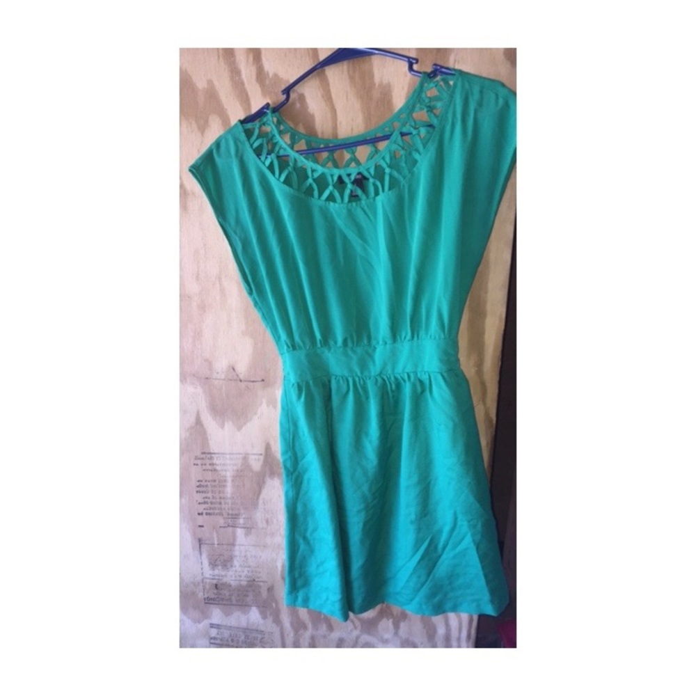 Green chiffon dress